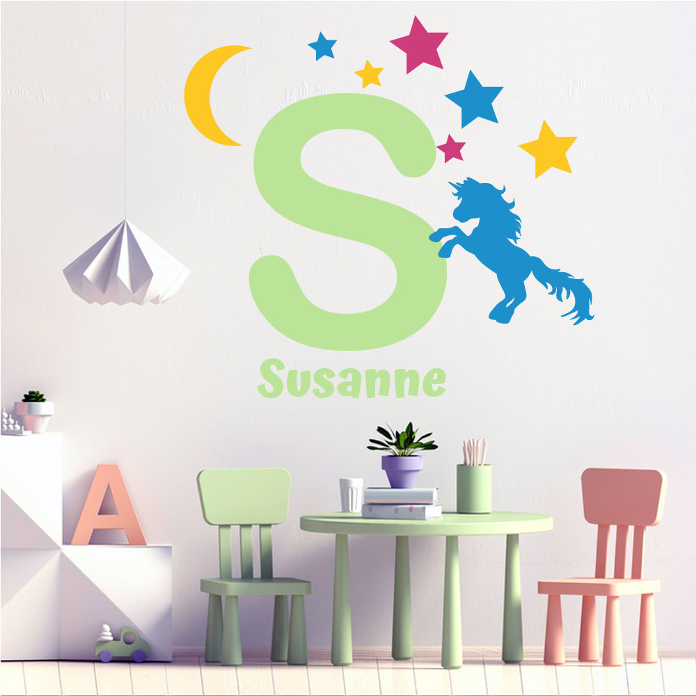 geschenke364-kinderzimmer-wand-tattoo-buchstabe-mit-name-einhorn image 4