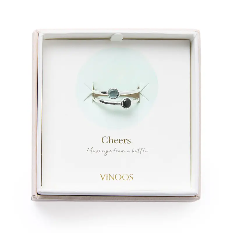vinoos-ode-to-green-doppelring-silber-t-rkis-schwarz image 2