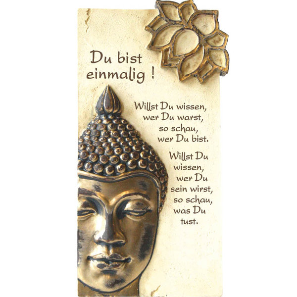geschenke364-heimdeko-platte-du-bist-einmalig-15x7-5cm image 1