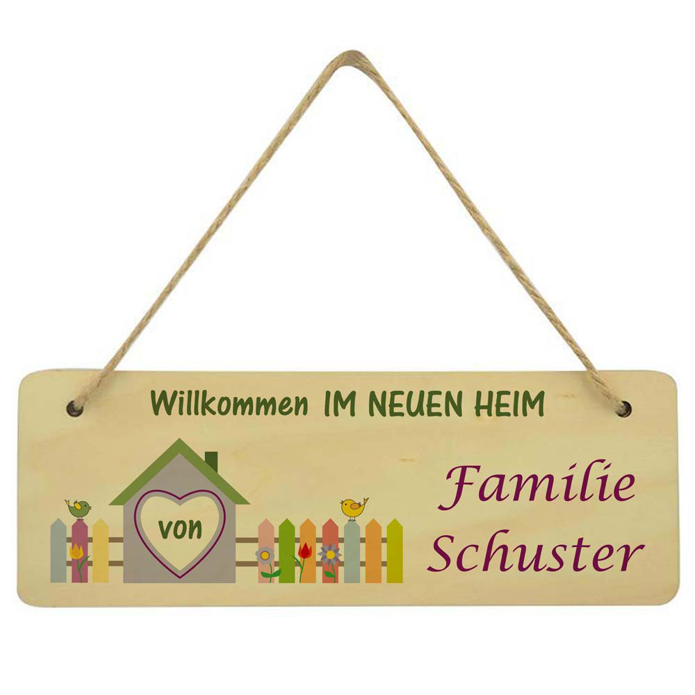 geschenke364-wandbilder-dekoschild-neues-heim-wandschild-mit-name-28x10-cm image 1