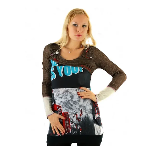 geschenke364-damenmode-long-pullover-print-grau-braun-gr-l image 1