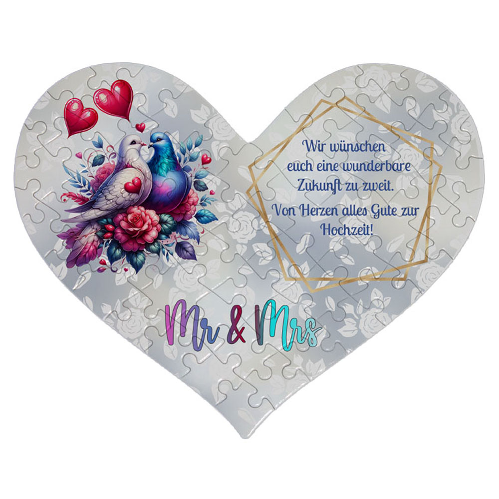 geschenke364-puzzle-herz-puzzle-hochzeit-tauben-wunschtext-63-teile image 2