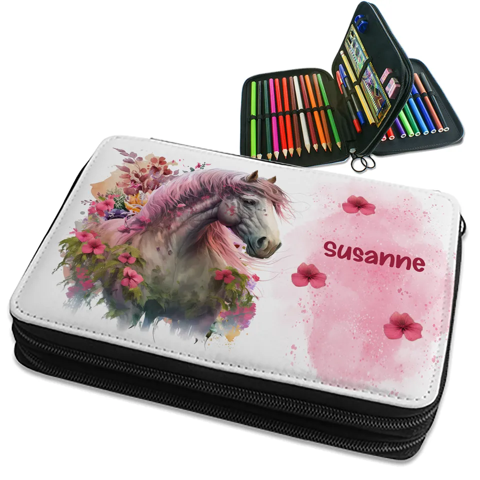 geschenke364-schulbedarf-federmappe-pferd-rosa-mit-name-gef-llt image 1