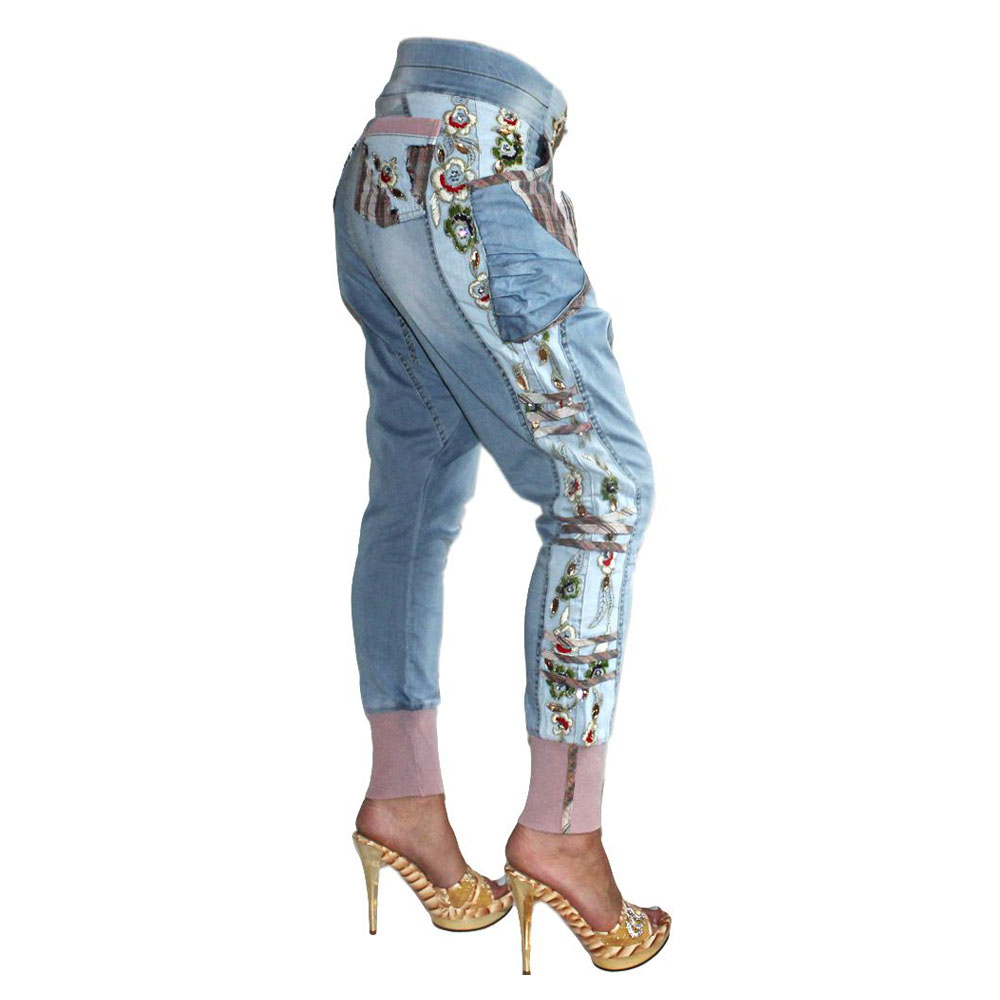 signet-1185-damen-haremshose-jeans-eisblau-bestickt image 4