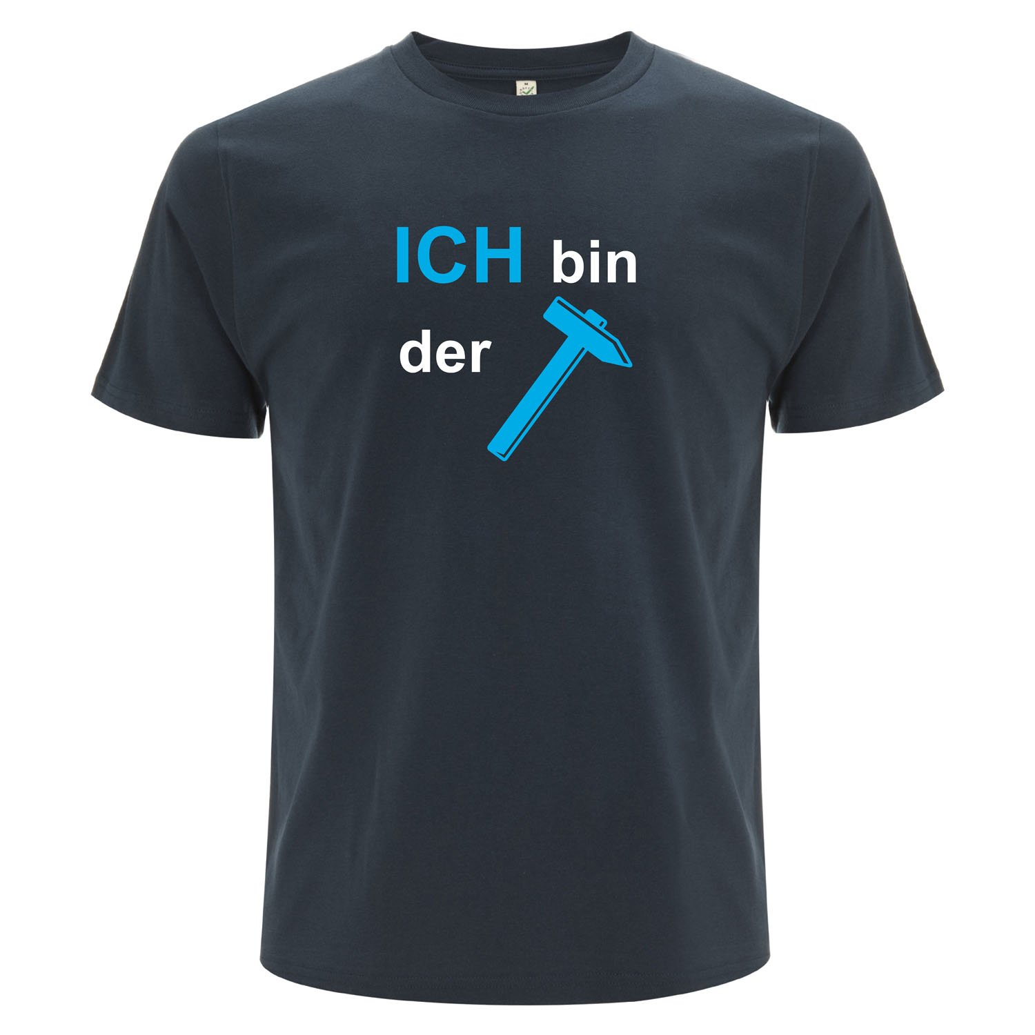 geschenke364-ich-bin-der-hammer-t-shirt-denim-biobaumwolle-herren image 1