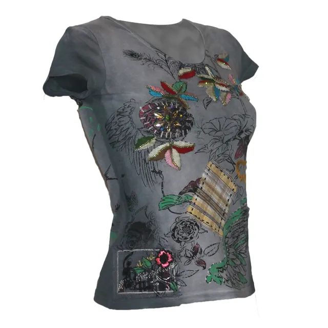 geschenke364-damenmode-shirt-top-signet-1230-t-shirt-grau-s image 1