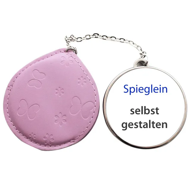 geschenke364-spiegel-schloss-spiegel-rosa-rund-6cm-selbst-gestalten image 1