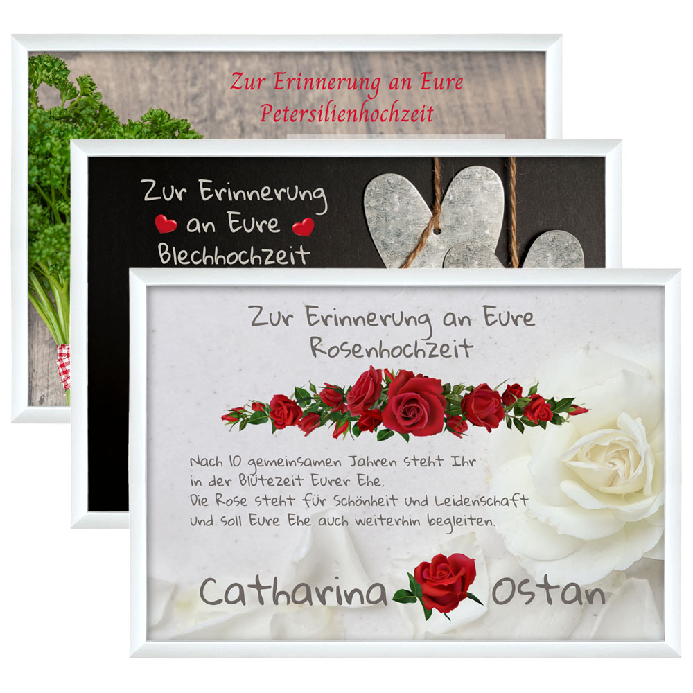 geschenke364-wandbilder-alu-tafel-hochzeitstag-gerahmt-a4-mit-namen image 1