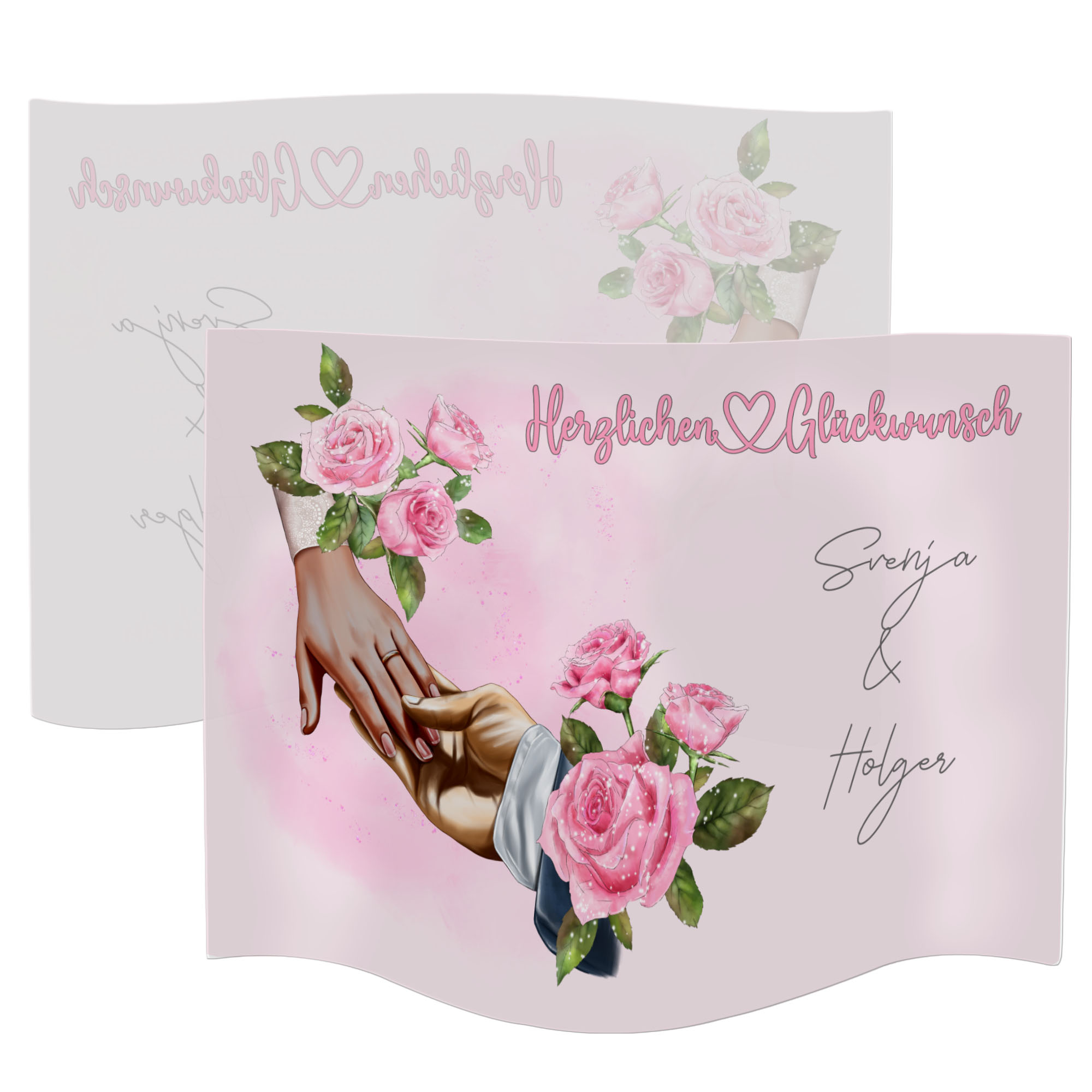 geschenke364-acryl-aufsteller-hochzeit-mit-namen-h-nde-20x30-personalisiert image 2